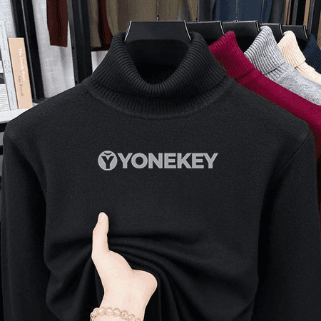 Erkekler üçin ýyly, ýumşak boýunly örme switer