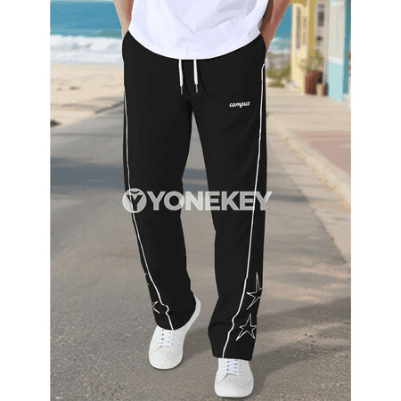 Erkekler üçin keşdeli sport balaklar, rahat gündelik model