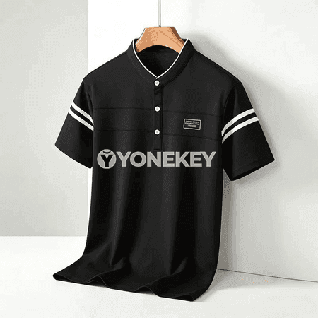 Erkekler üçin ýeňil polo futbolka, ýaz-güýz, gysga ýeňli