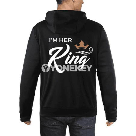 Jübütler üçin güýz-gyş hoodie: KING / QUEEN çaply rahat model