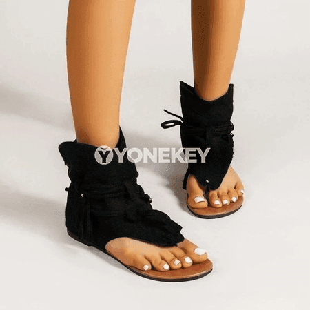Zenanlar üçin retro sandallar, ýeňil, rahat, gladiator görnüşli