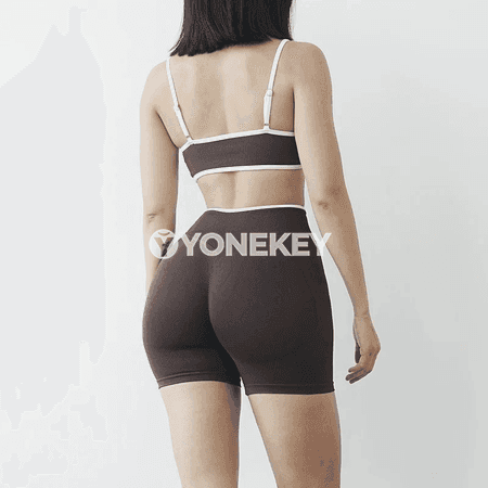 Aýallar üçin 2 bölekli seamless yoga toplumy, ýokary billi sport toplumy