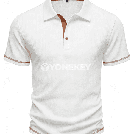 Erkekler üçin gündelik slim fit polo köýnek, bir reňkli
