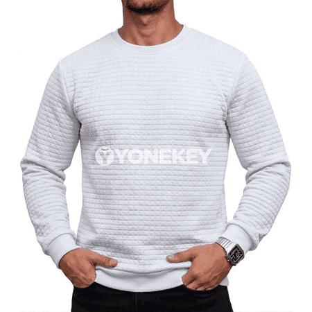 Erkekler üçin ýyly gündelik sweatshirt, uzyn ýeňli, klassik boýunly