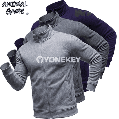 Erkekler üçin fermuarly sport jaket — ýeňil, ýyly, uzyn ýeňli
