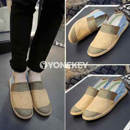Erkekler üçin ýazlyk kanwa loafers, ýeňil we rahat gündelik aýakgap