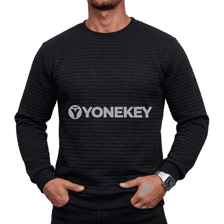 Erkekler üçin ýyly gündelik sweatshirt, uzyn ýeňli, klassik boýunly
