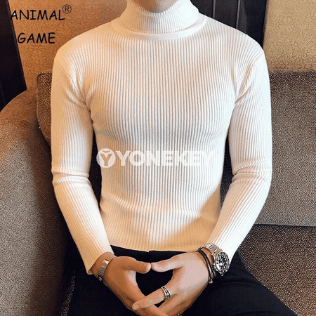Erkekler üçin gyş ýyly turtlenek trikotaj köýnek