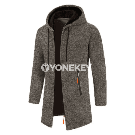Erkekler üçin ýyly kapýuşonly zipli futbolka-kurtka, oversize