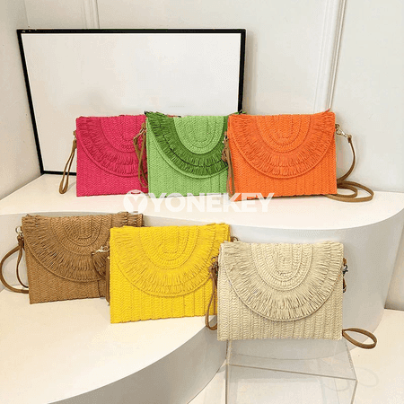 Tomus üçin käsedirilen gamyş clutch sumka, ýeňil egin sumkasy