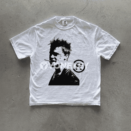 Amerikan retro “Fight Club” futbolka — ähli möwsümler üçin uniseks stil
