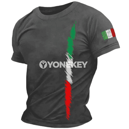 Italiýa baýdakly ýaz-tomus unisex futbolka, giň kesim