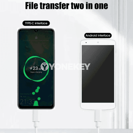 USB-C to Micro USB çalt zarýad kabeli, 2.4A OTG