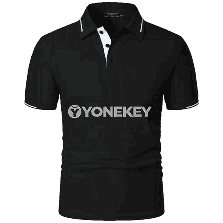 Erkekler üçin ýazlyk ýeňil polo futbolka, gysga ýeňli, gündelik stil
