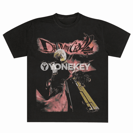 Dante Awakening retro erkek-gyz futbolkasy, ýaz-tomus anime stil