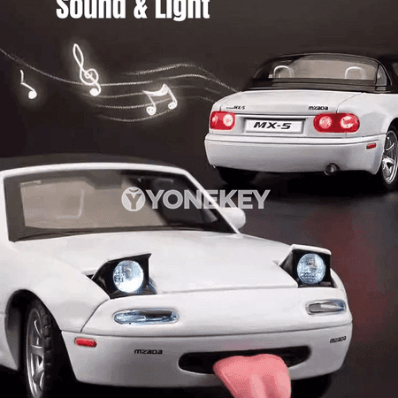 Mazda MX-5 1:32 metal mini awtoulag modeli, sesli, yşykly