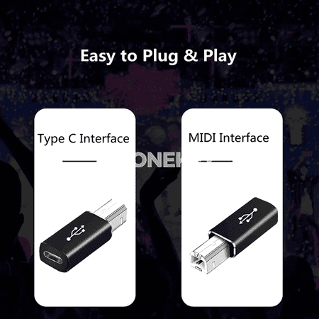 USB B erkekden Type-C aýala adapter, printer we skaner üçin
