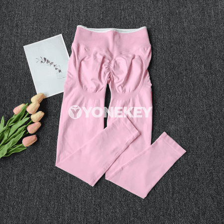 Aýallar üçin tikinsiz ýokary elastik sport leggins, ýokary bil