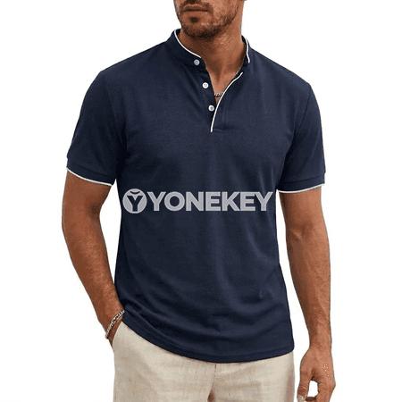 Erkekler üçin ýazky Henley futbolka, ýeňil, dem alýan, gündelik köýnek