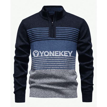 Erkekler üçin 1/4 zipper polo switer, ýeňil güýz-gyş modeli