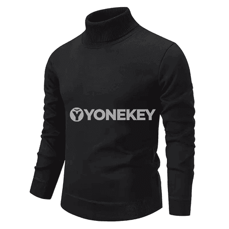 Erkekler üçin ýyly turtlenek switer, örülen, galyň we rahat