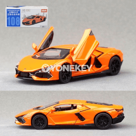 Lamborghini Revuelto 1:43 metal awtoulag modeli, yzyna itekleýän, çagalar üçin