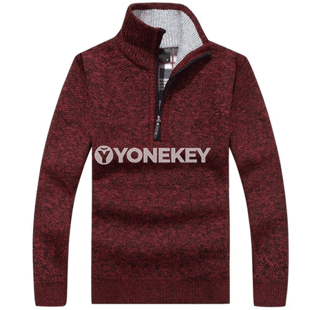 Erkekler üçin gyşlyk ýyly fleece golfi, ýarym zipli köýnek