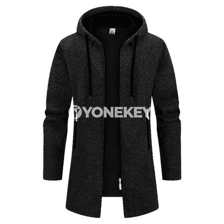 Erkekler üçin ýyly kapýuşonly hudi, güýz-gyz üçin uzyn ýeňli jaket