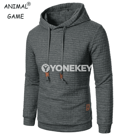 Erkekler üçin güýz-gyş kapüşonly ýumşak switer