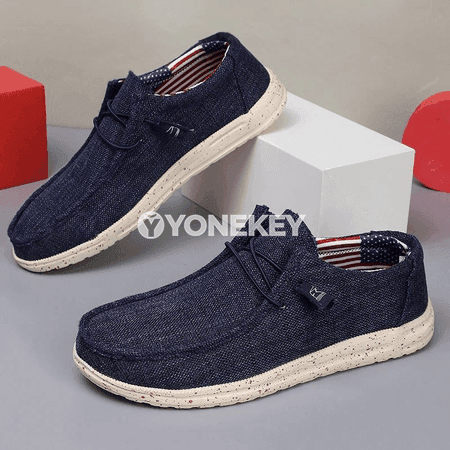 Erkekler üçin rahat kanwa slip-on aýakgaplar, 40-47 ölçeg