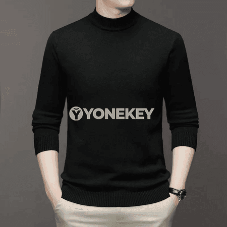 Erkekler üçin ýyly mock neck switer, gyşlyk gönükdirilen amatly model