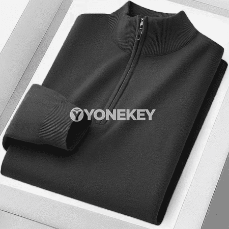 Erkekler üçin ýyly polo switer, ýokary boýunly trikotaž üst