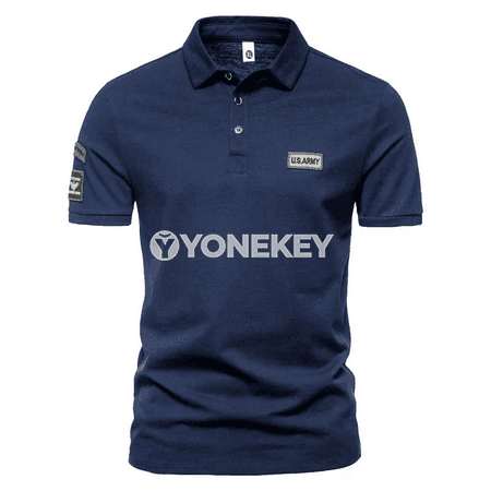 Erkekler üçin ýeňil, dem alýan gysga ýeňli polo futbolka