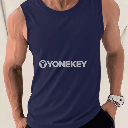Erkekler üçin ýeňil sport tank-top, dem alýan maýka