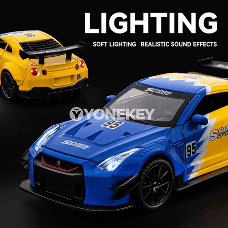Nissan GTR R35 Nismo 1:32 sesli we yşykly metal model awtoulag