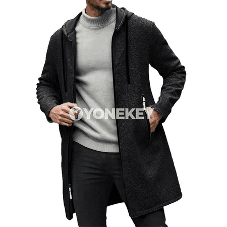 Erkekler üçin kapýuşonly zipli ýyly jaket