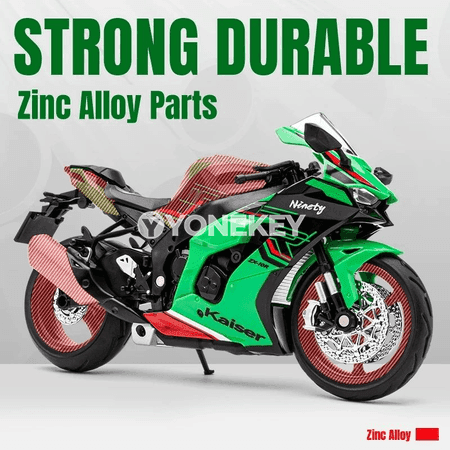 KAWASAKI Ninja ZX-10R 1:12 metal motosikl modeli, sesli-çyraly