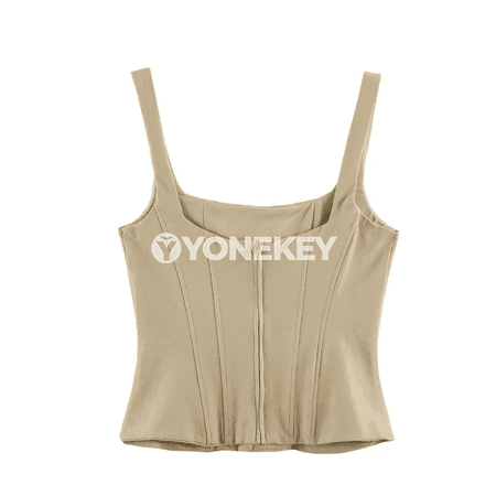 Aýal-gyzlar üçin Y2K duble-breasted korset top, ýeňsiz