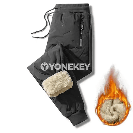 Erkekler üçin ýyly fleece gyş jalbarlar, ýyly we amatly gündelik model