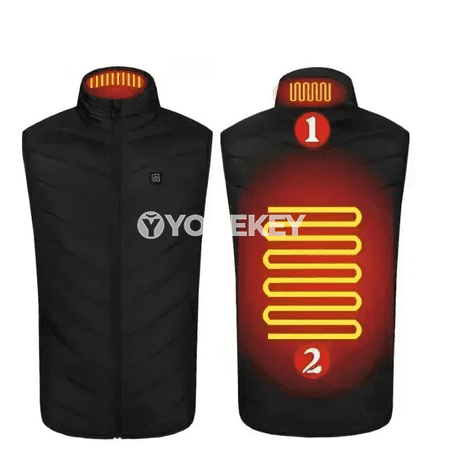 Erkekler üçin USB ýyladyjy ýyly jilet, gyş üçin ýeňsiz üstgeýim