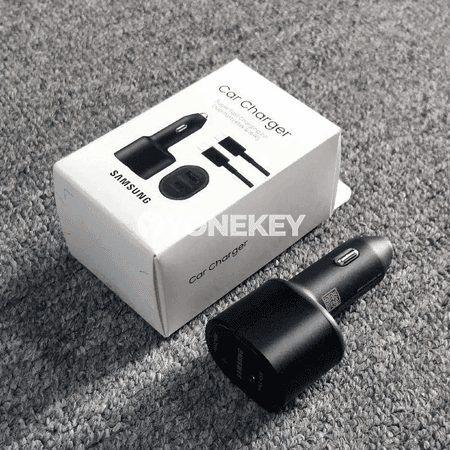 Samsung üçin 45W awtoulag güýçlendiriji, iki portly, Type-C kabelli