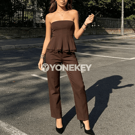 Zenanlar üçin dantelli ýeňsiz topik, döwrebap tomus stili