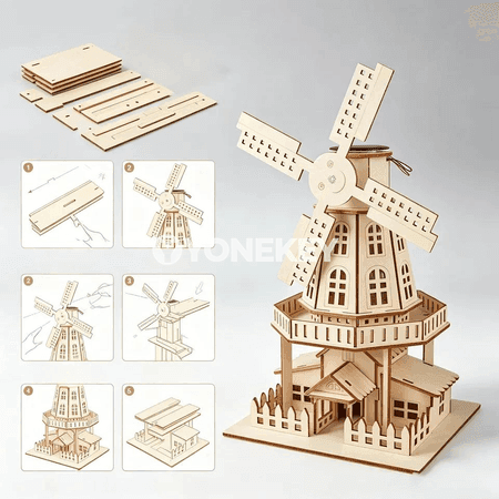 Çagalar üçin gün we ýel degirmeni öý modeli DIY
