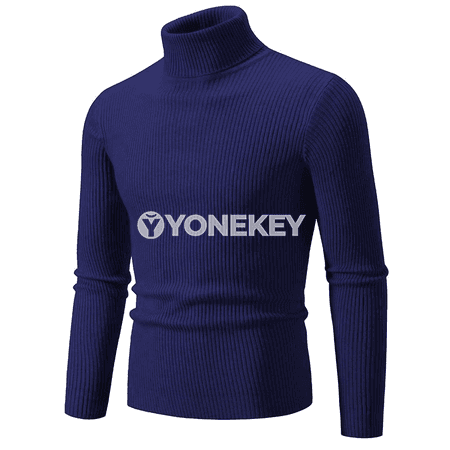 Erkekler üçin güýzki ýokary boýunly ýyly örülen switer