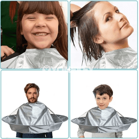 Saç kesmek üçin ýeňil goraýjy pelerin, salon we öý üçin