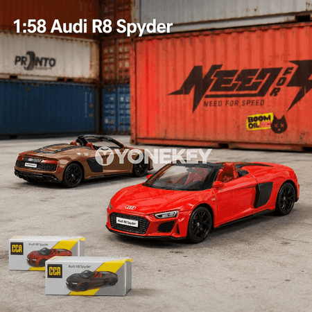 Audi R8 Spyder 1:58 metal model awtoulag, kolleksiýa üçin oýunjak