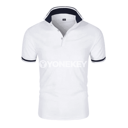 Erkekler üçin ýazky polo köýnek, gysga ýeňli, rahat stil