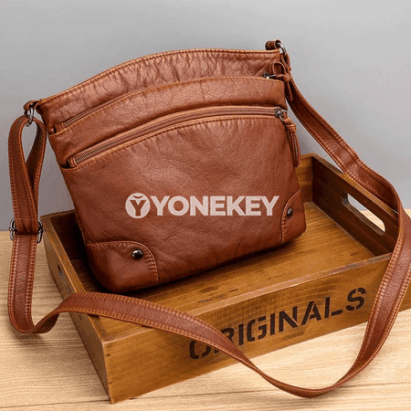 Zenanlar üçin ýumşak PU deri egninden asylýan sumka, retro dizaýn
