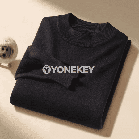Erkekler üçin ýyly trikotaž sviter, ýokary boýunly, gündelik stil