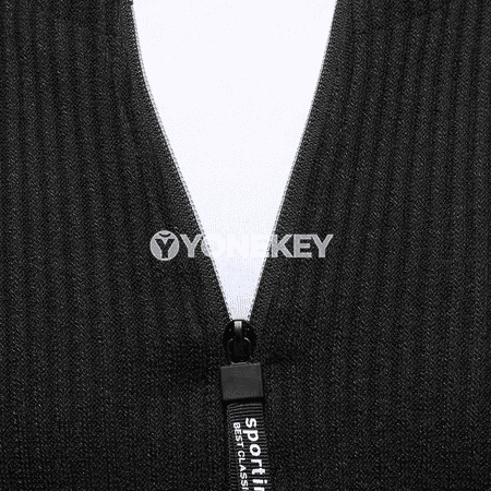 Erkekler üçin slim fit iki gatlakly ýarym zippersiz uzyn ýeňli futbolka